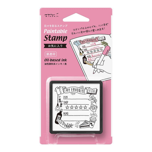 Midori Paintable stamp Pre-inked My favorite