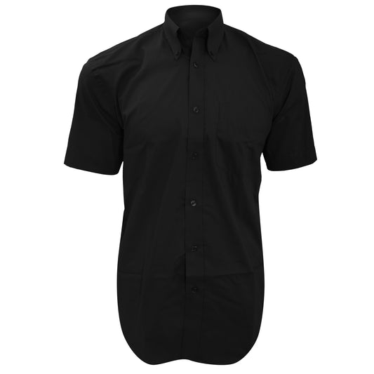 Kustom Kit Mens S/Sleeve Oxford Shirt - Black - 17.5"