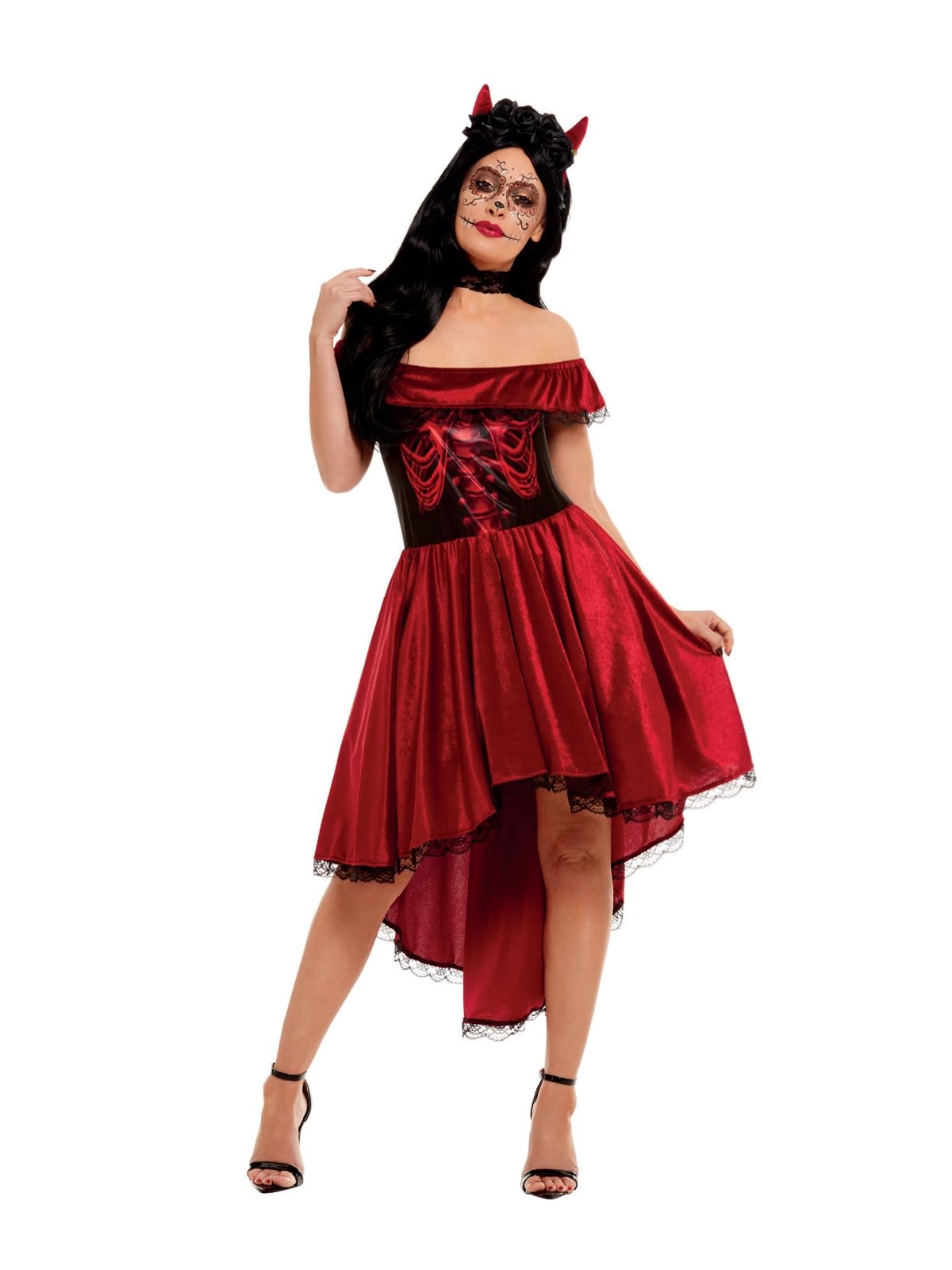 Day Of The Dead Devil Costume, Red (XS)