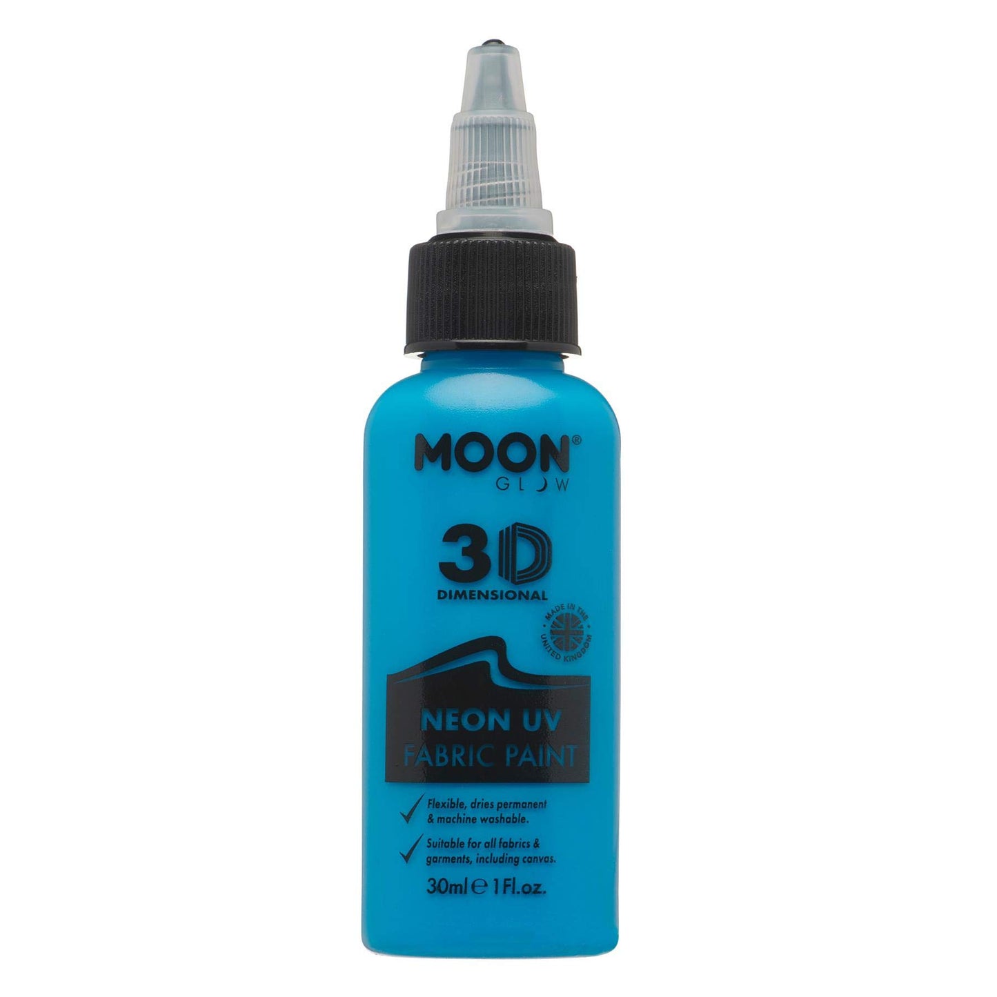 Moon Glow - Neon UV Intense Fabric Paint, Blue, 30ml Single