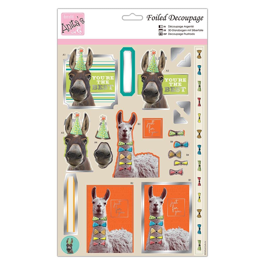 Foiled Decoupage - Laughing Llama