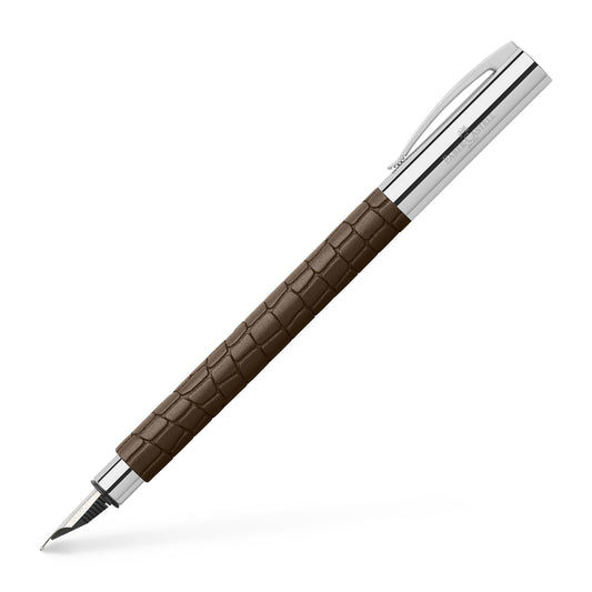 FOUNTAIN PEN AMBITION 3D CROCO BROWN M