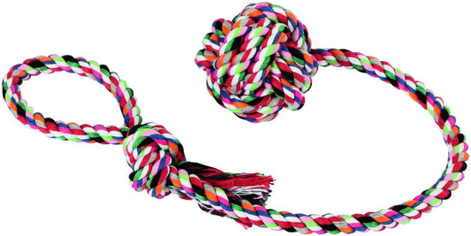 Cotton ball with rope,  9 cm