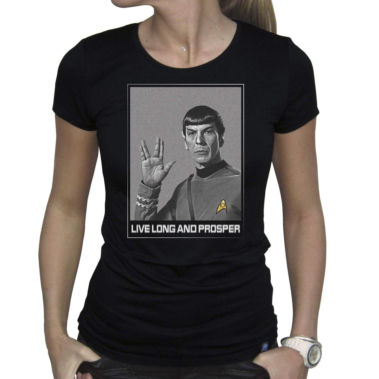 STAR TREK - Tshirt "Spock" woman SS black - new fit*