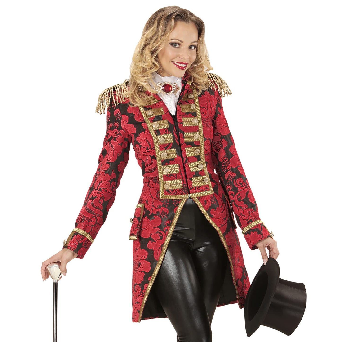 "RED JACQUARD PARADE TAILCOAT" for woman - (M)