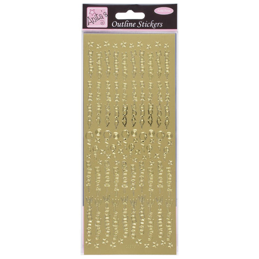 Outline Stickers - Birthday Best Wishes - Gold