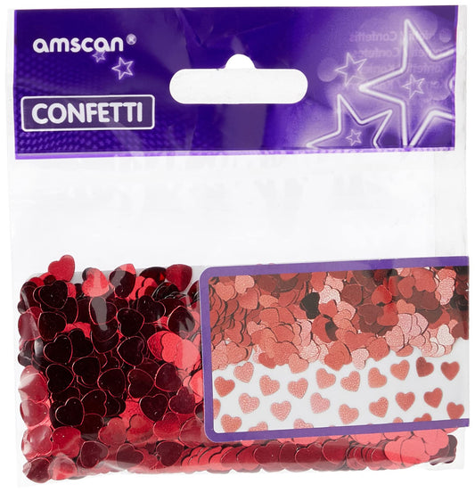 Sparkle Hearts Red Metallic Confetti 14g