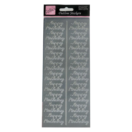 Outline Stickers - Birthday Repeated - Silver