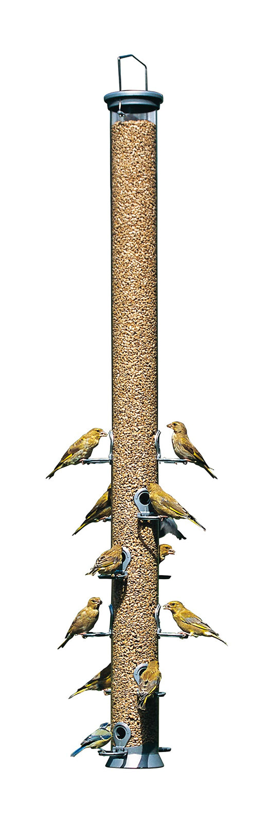 PACK OF 1 - Cj Conqueror Metal Seed Feeder Silver 12 Port Large 120cm