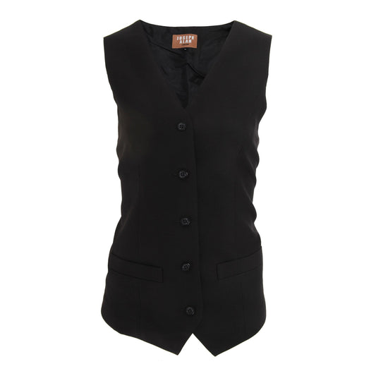 Dennys Womens Self Back Waistcoat - Black - 22