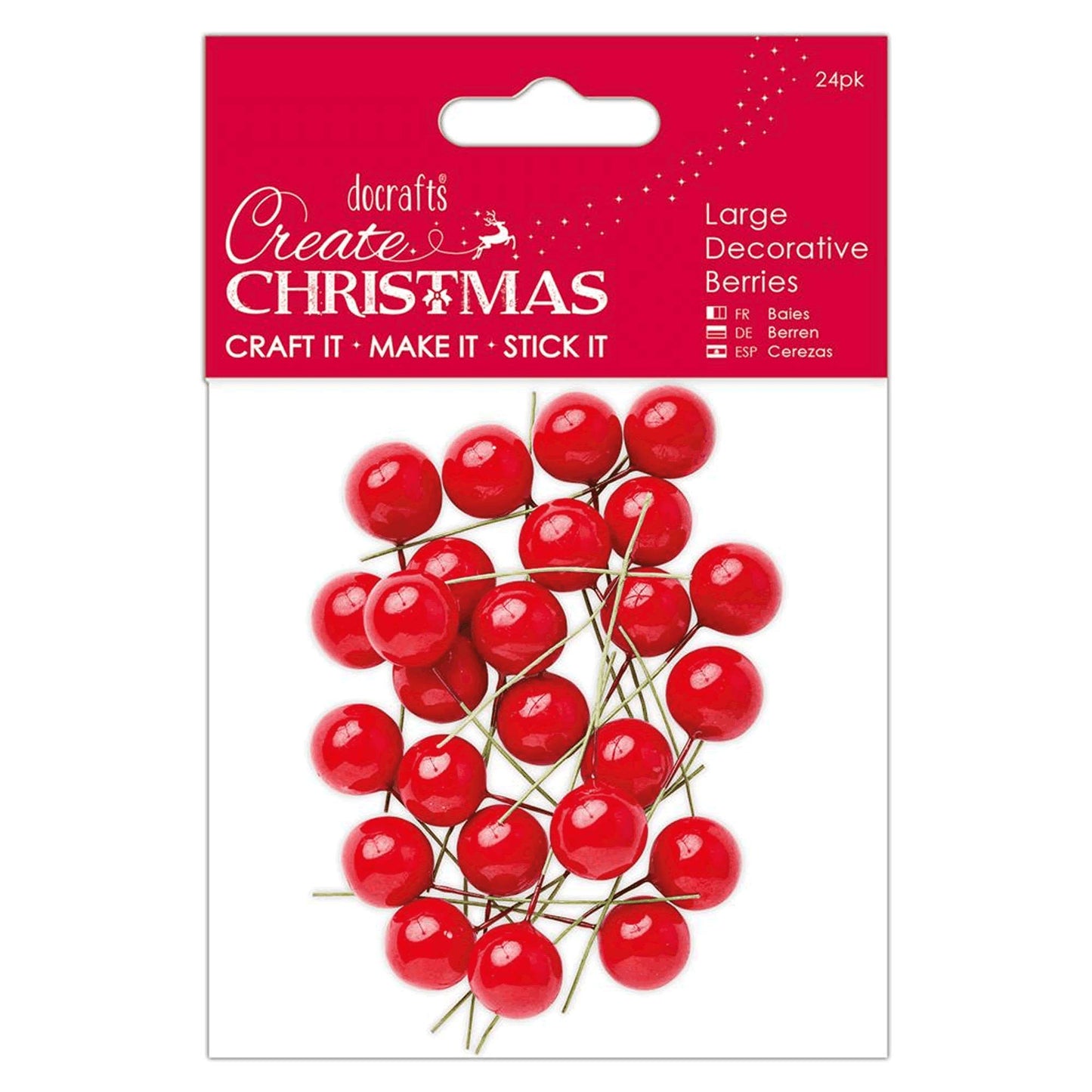 Large Decorative Berries (24pk) - Red