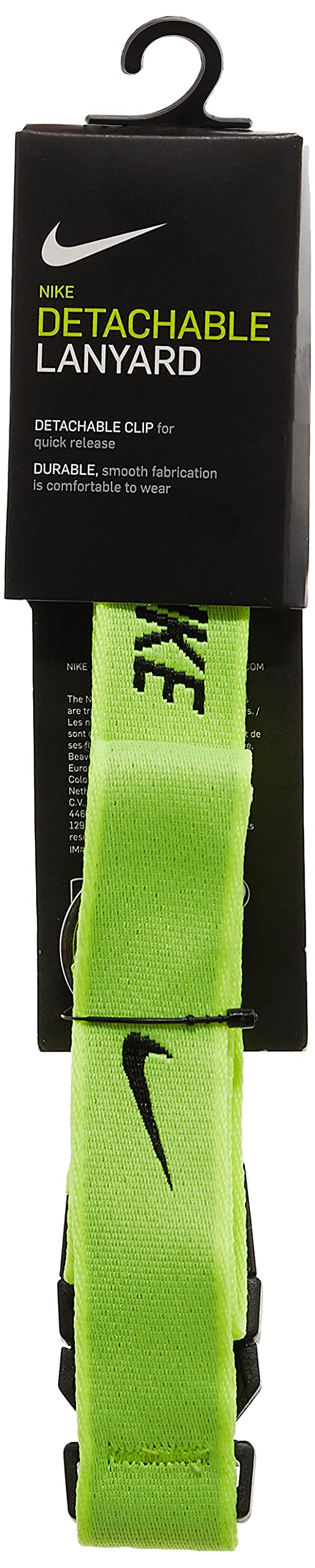 NIKE NLANV carta Football Lanyard Volt/Nero ONE Size FITS Most