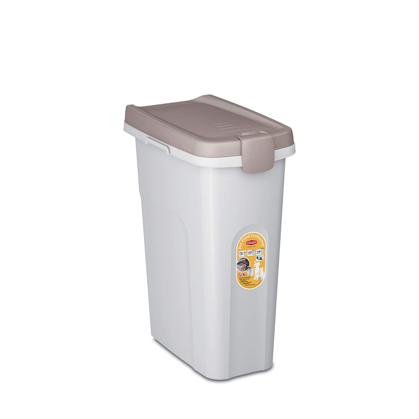 Petfood Container 25lt, brown/white