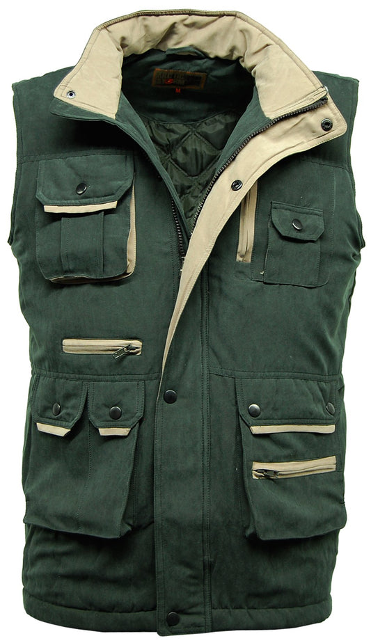 Suffolk Padded Multi Pocket Gilet - T_E12 Suffolk Bodywarmer F_Green XXL