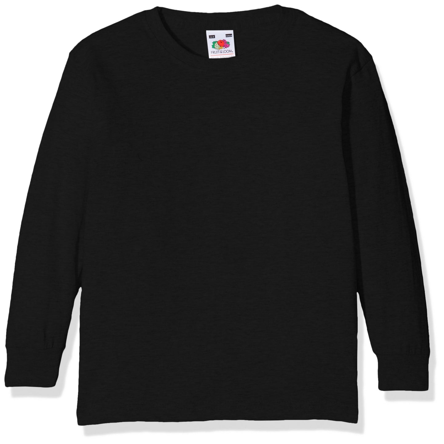 FOTL Childrens L/Sleeve Valueweight T - Black - 3-4