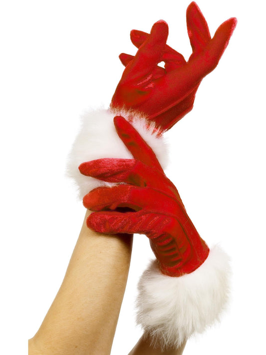 Santa Gloves, Red