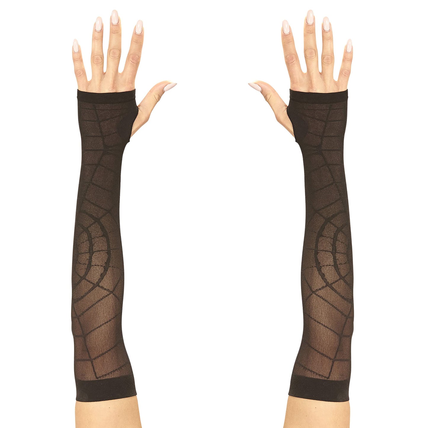 "SHEER SPIDERMESH ARM WARMERS - 33 cm" - (One Size Fits Most Adult)