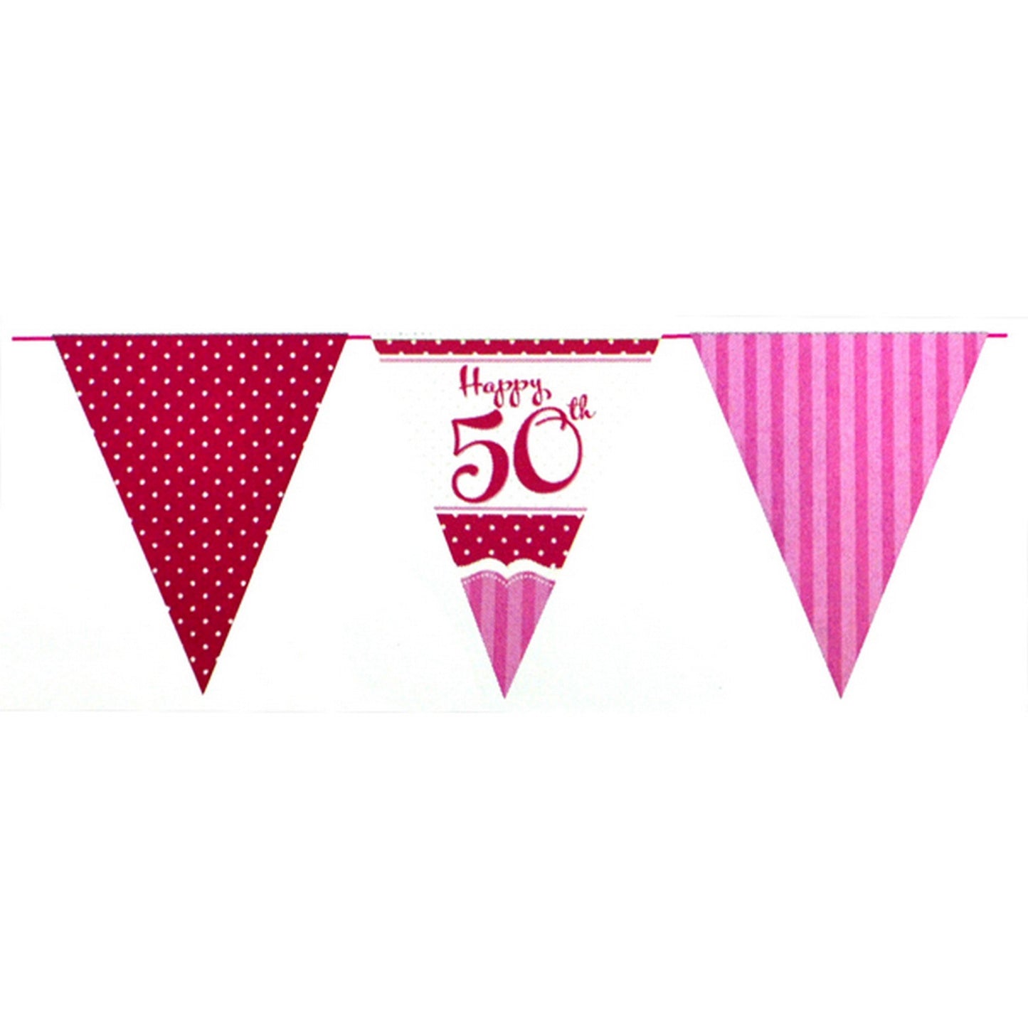 Perfectly Pink 50th Birthday Paper Flag Bunting