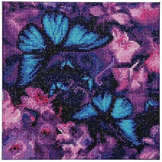 Blue Violet Butterflies, 30x30cm Crystal Art Kit