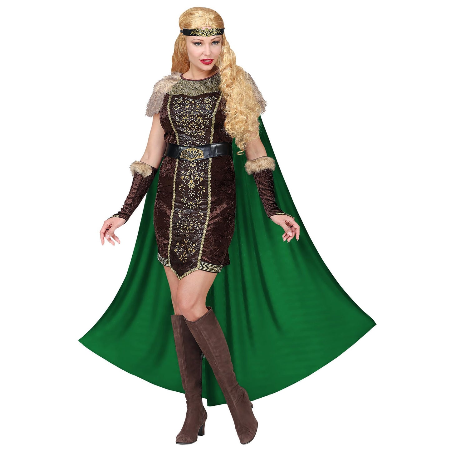 "VIKING" (dress with cape, belt, arm warmers, headband) - (M)