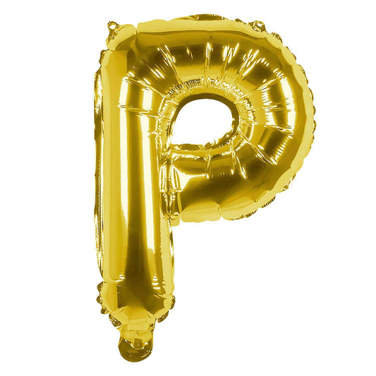 Pc. Foil balloon 'P' gold (36 cm)