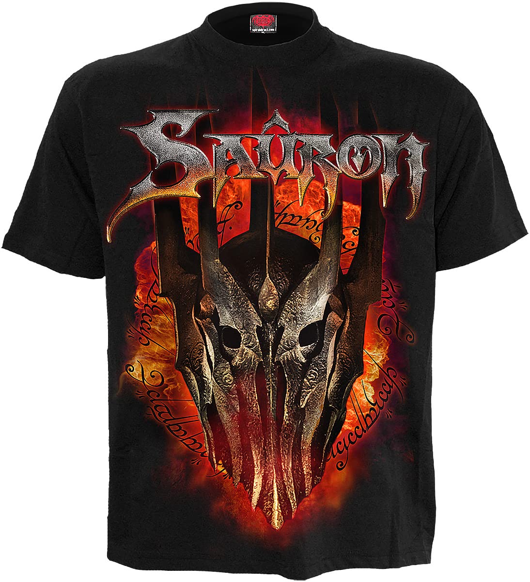 LOTR - SAURON - METAL TEE - Front Print T-Shirt Black - L