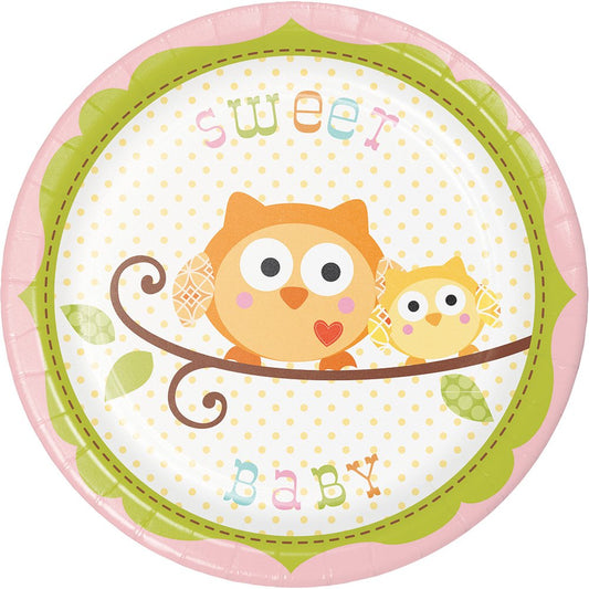 Happi Tree Paper Lunch Plates Sweet Baby Pink Sturdy Style