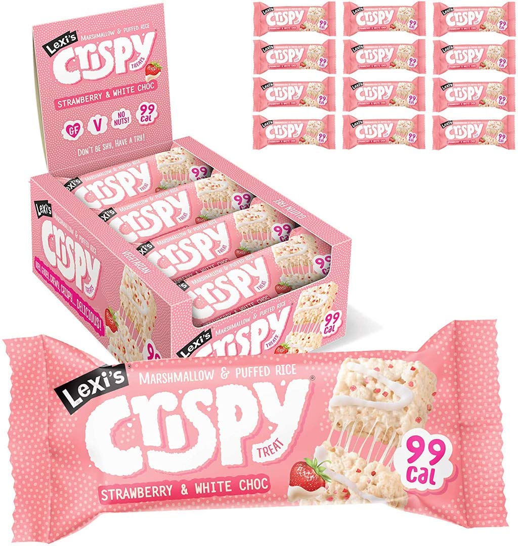 Lexi's Crispy Treats 12x25g Strawberry & White Choc