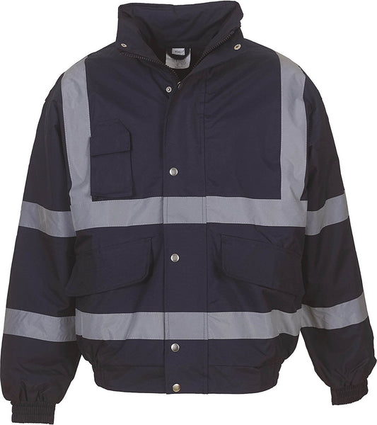 Yoko Hi-Vis Bomber Jacket - Navy Blue - L