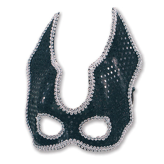 Black Sequin Half Face mask (H/B)