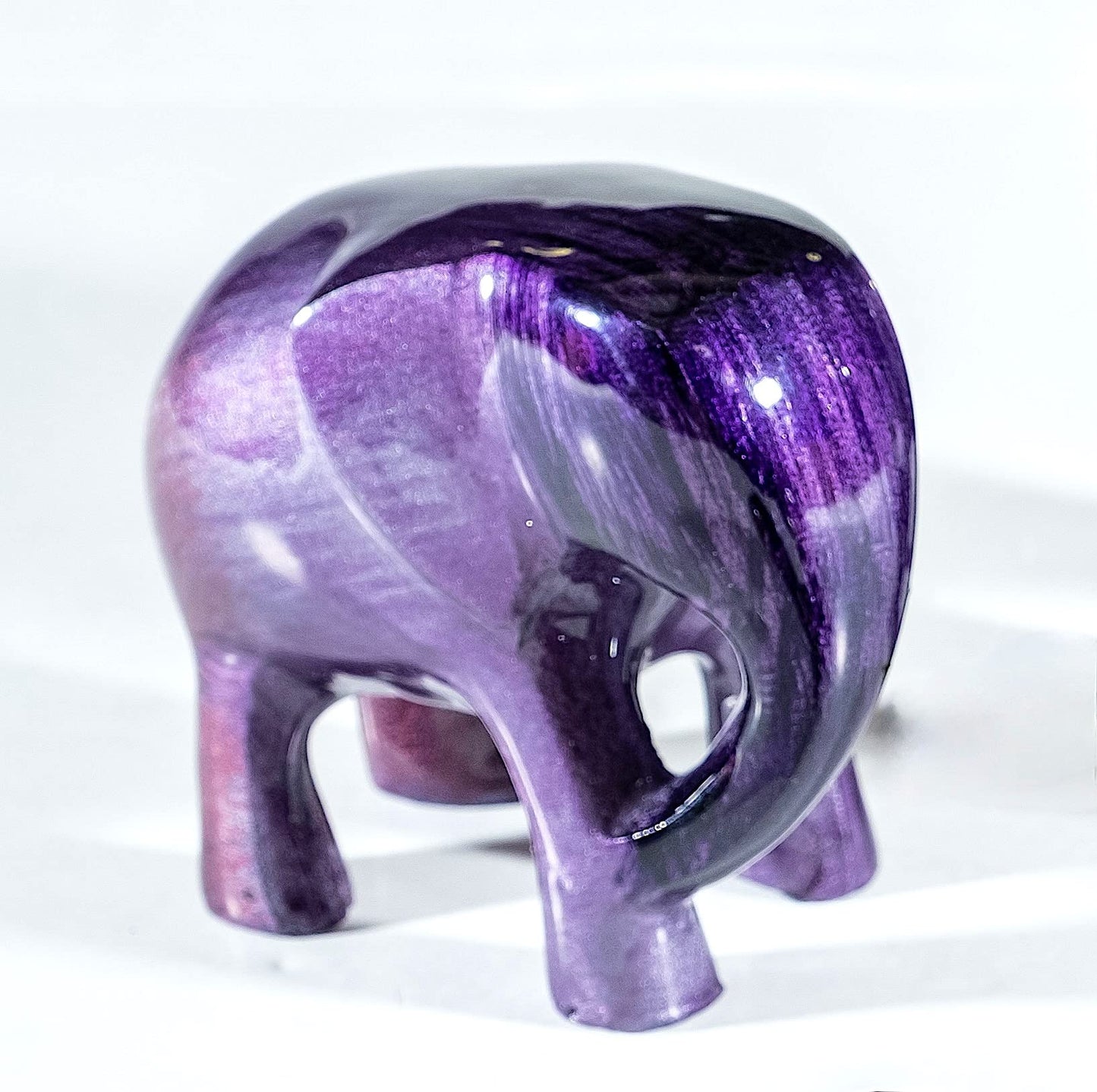 Eco-Friendly Recycled Aluminium Brushed Purple Elephant (Handmade & Fairtrade) Statue Ornament Home Decoration X-Large 12 cm