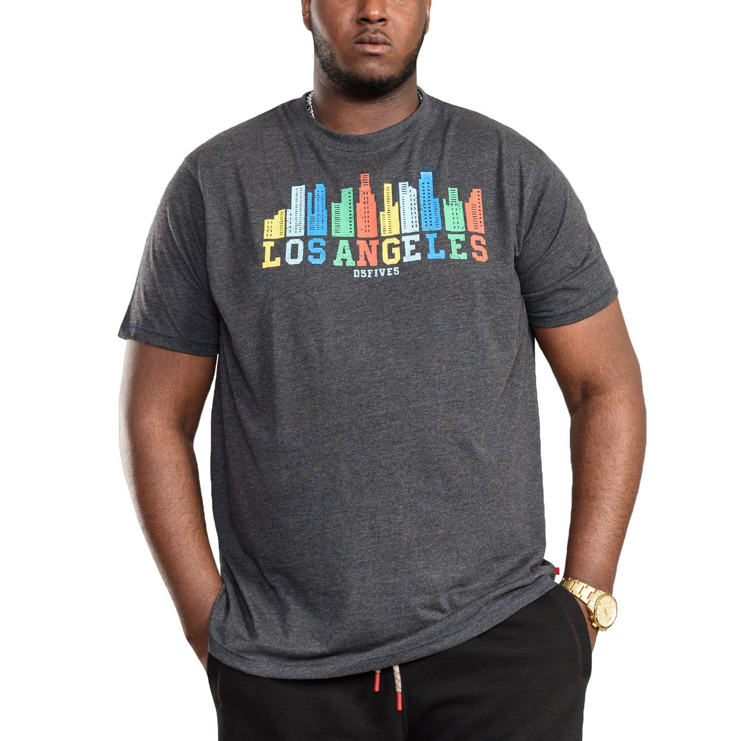 HEMFORD-D555 Los Angeles Sky Line Printed T-Shirt 5XL