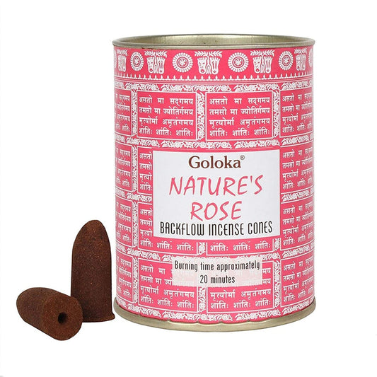 Goloka Backflow Natures Rose Incense Cones