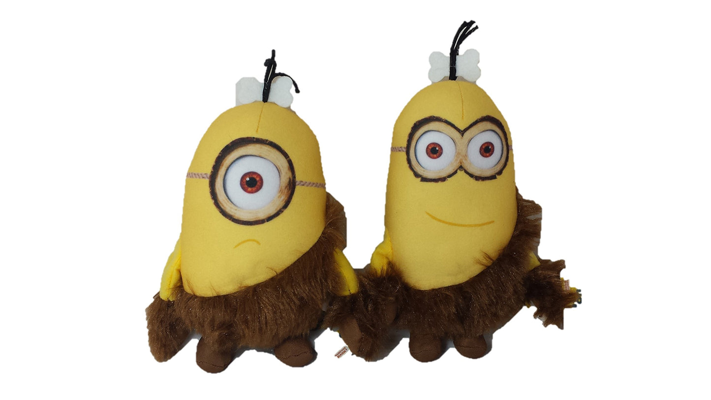 (x2) MINIONS PLUSH FIGURES CAVEMAN 18CM