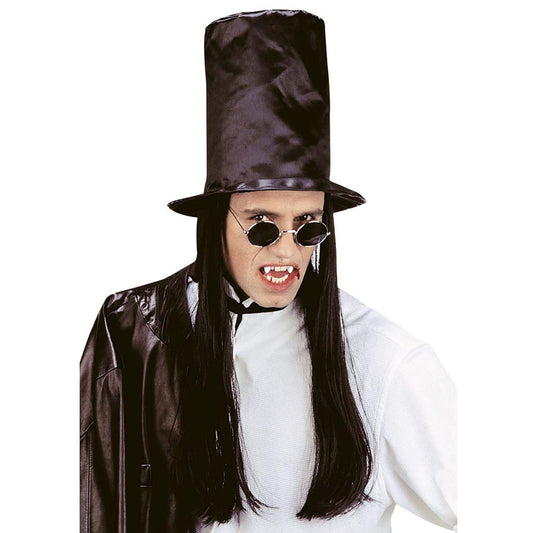 "VAMPIRE TOP HAT WITH BLACK HAIR" -