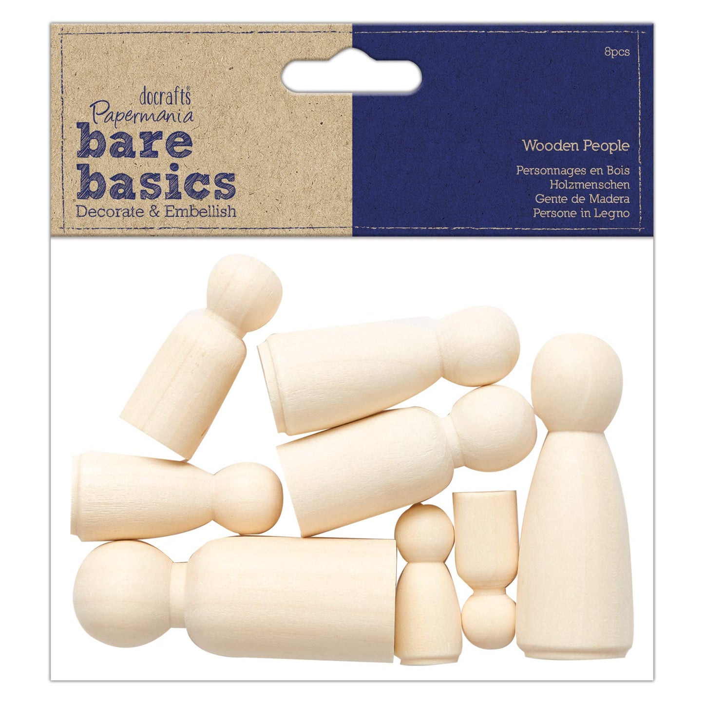 Wooden People (8pcs) - Family - Bare Basics