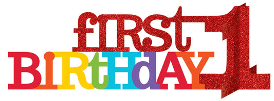 Rainbow 1st Birthday Glitter Table Decorations 35cm