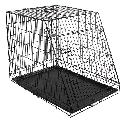 Dog Cage collapsible black 92x63x74cm, 2 doors Slanted