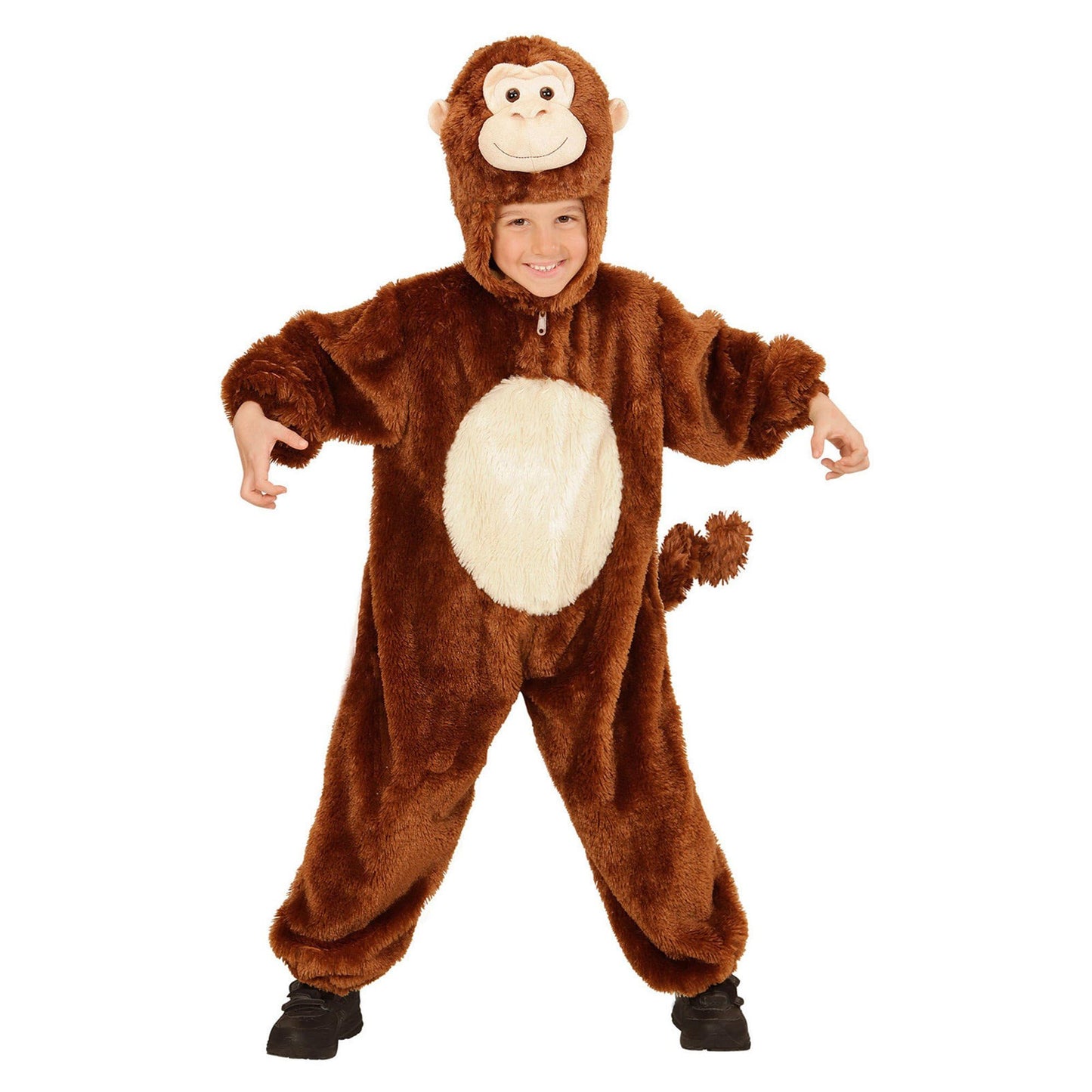 "MONKEY IN SOFT PLUSH" (hooded jumpsuit with mask) - (104 cm / 2-3 Years)