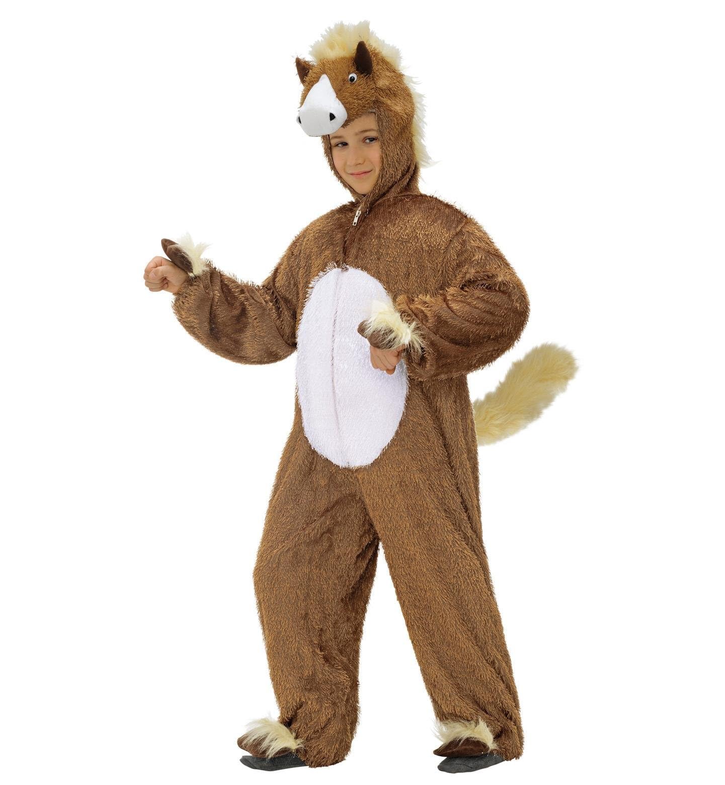 "FUNNY HORSE" (hooded jumpsuit with mask) - (113 cm / 3-5 Years)