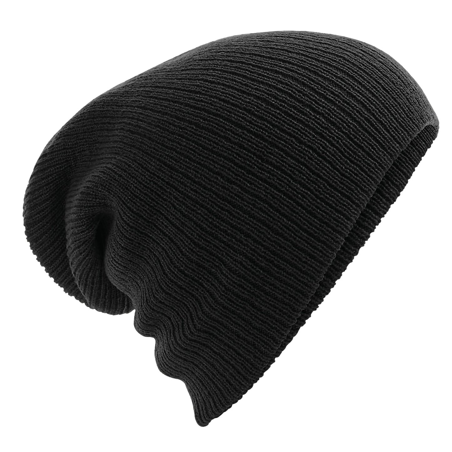 Beechfield Heavy Gauge Slouch Beanie - Black - O/S