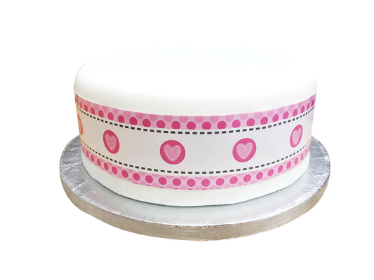 Heart Stitch Cake Frill Pink