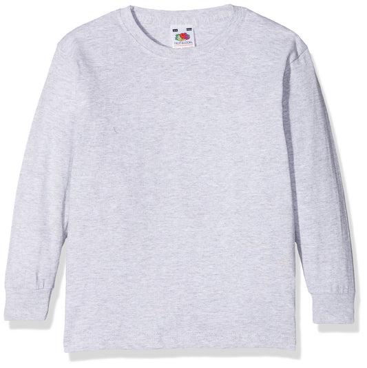 FOTL Childrens L/Sleeve Valueweight T - Heather Grey - 3-4