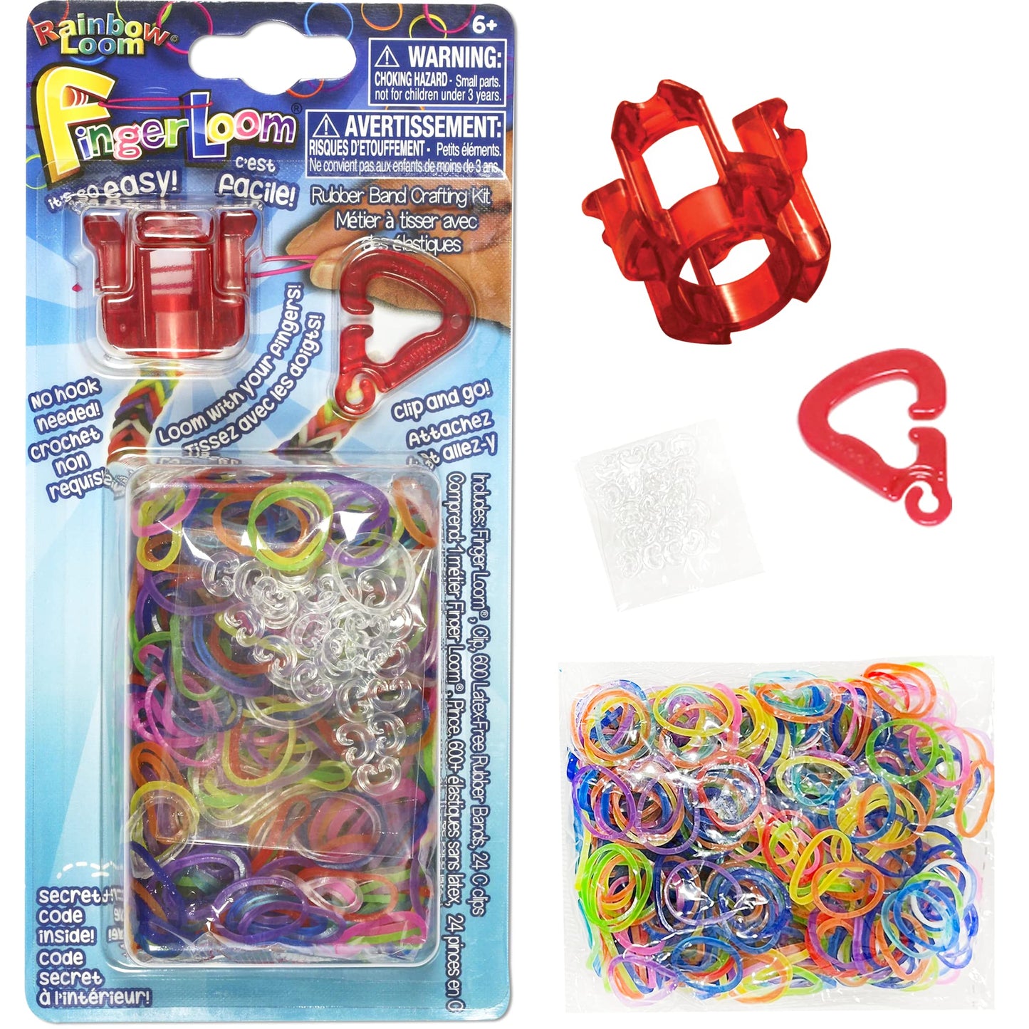 Rainbow Loom Small Finger Loom - Red