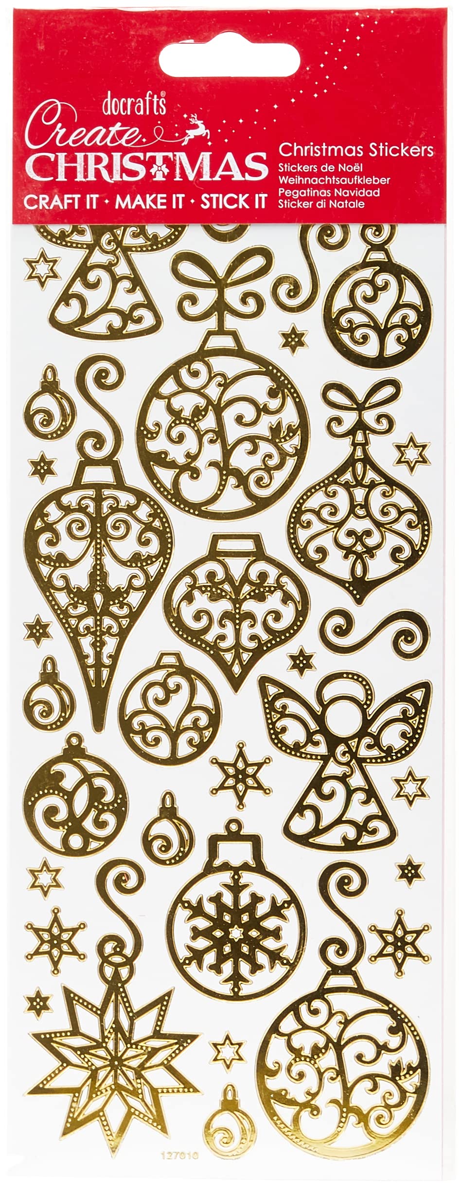 (SINGLE STRIP) Gold Outline Stickers - Angels