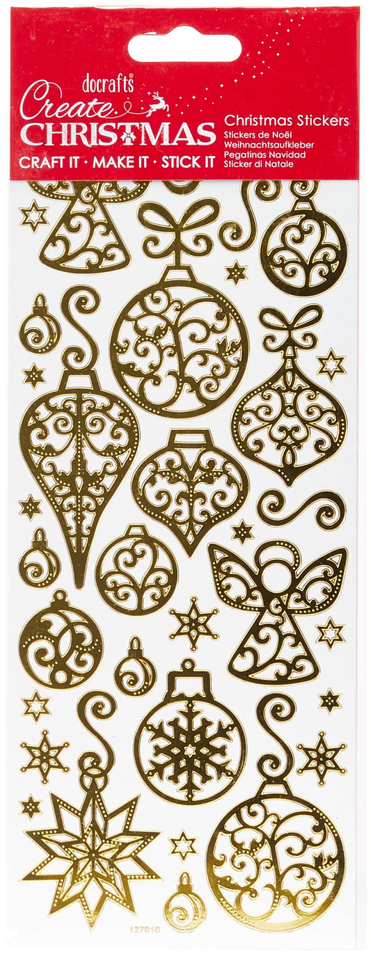 (SINGLE STRIP) Gold Outline Stickers - Angels