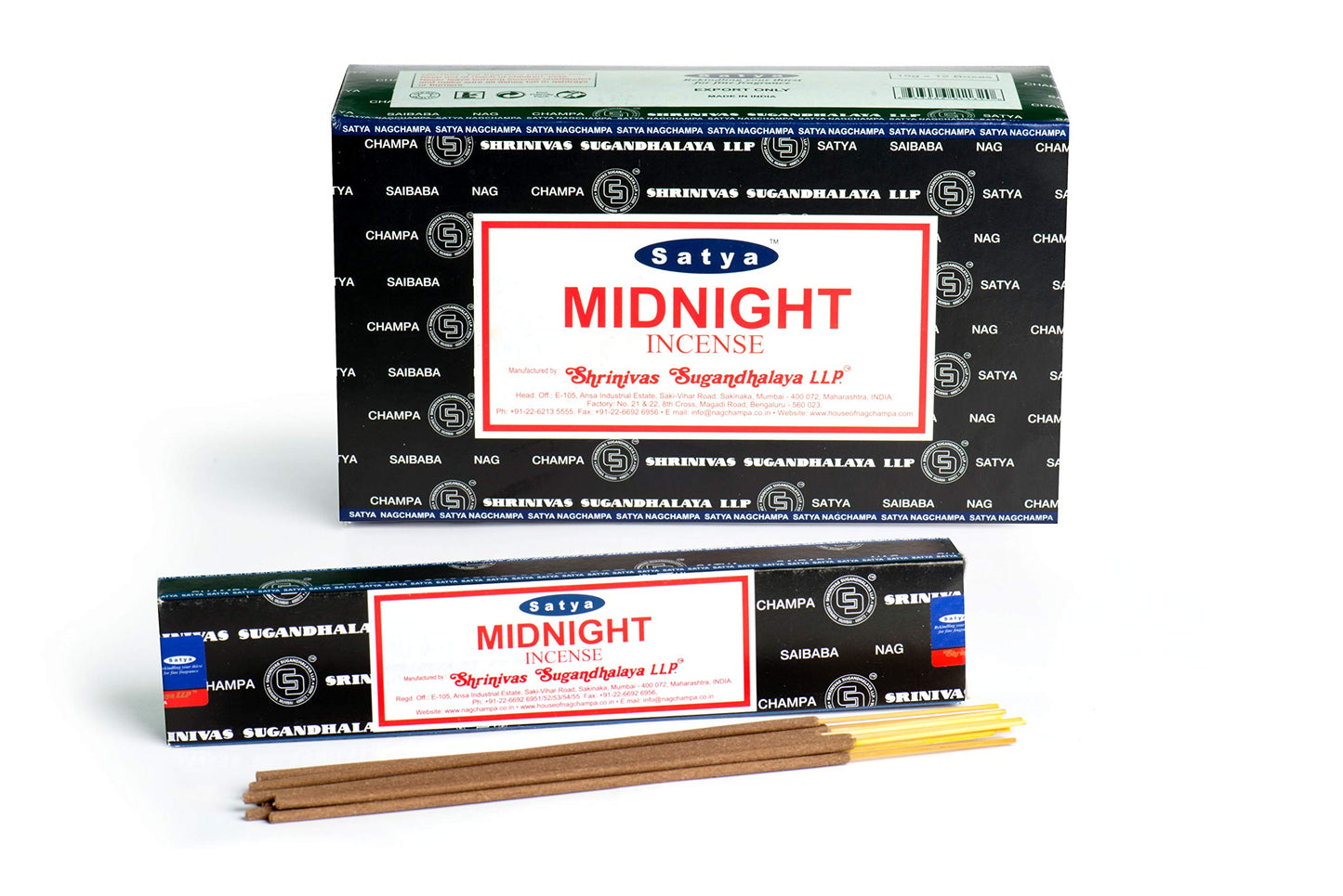 11320 Satya Midnight Nag Champa 12 Incense Sticks