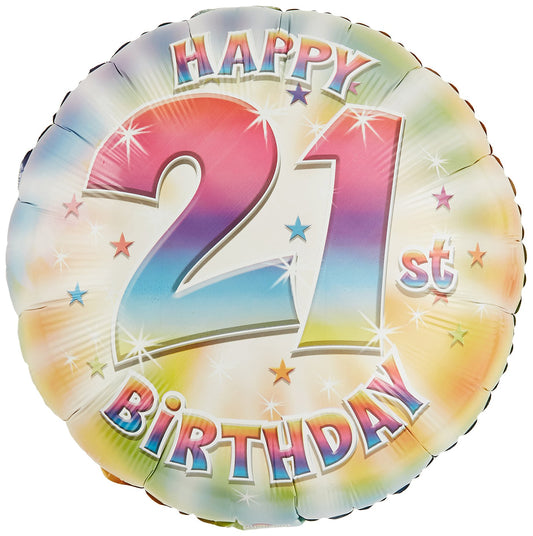 Happy 21th Birthday Circle Foil Balloon HS40