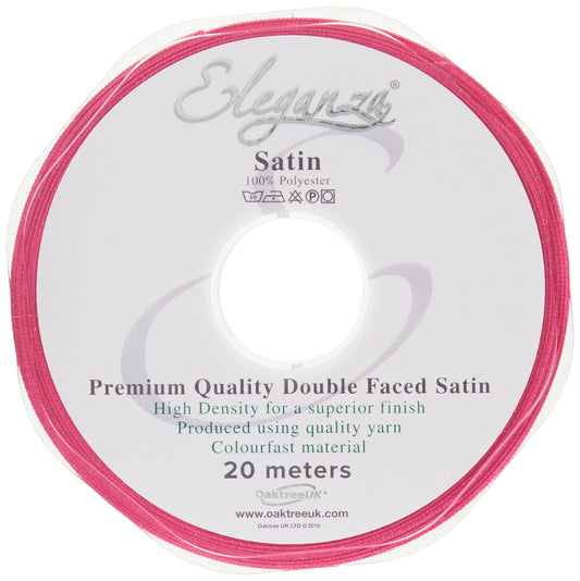 Eleganza Double Faced Satin 6mm x 20m Fuchsia No.28