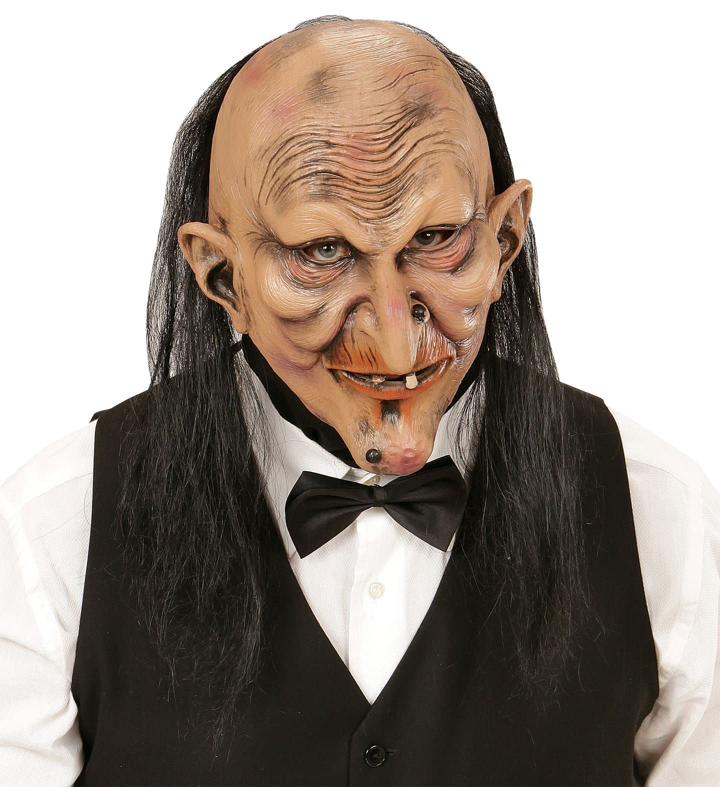 "WITCH / BUTLER 3/4 MASK WITH HAIR" -